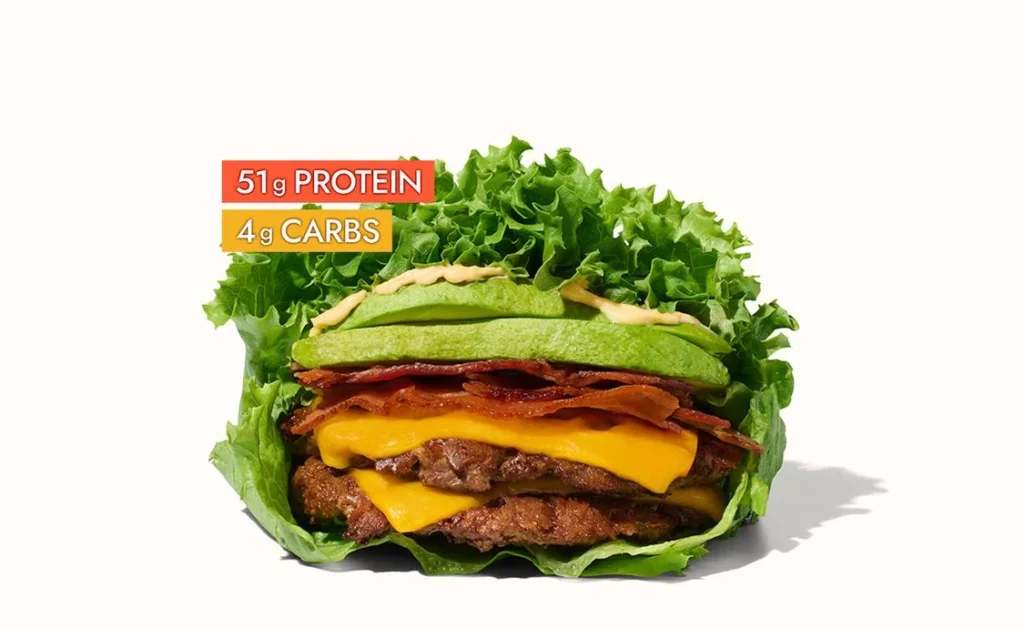 Avocade Bacon burger lettuce wrap